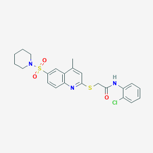 N-(2-Chlorophenyl)-2-{[4-methyl-6-(piperidine-1-sulfonyl)quinolin-2-YL]sulfanyl}acetamide