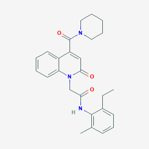 molecular formula C26H29N3O3 B14968572 N-(2-ethyl-6-methylphenyl)-2-[2-oxo-4-(piperidin-1-ylcarbonyl)quinolin-1(2H)-yl]acetamide 