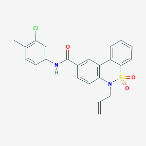 molecular formula C23H19ClN2O3S B14968589 6-allyl-N-(3-chloro-4-methylphenyl)-6H-dibenzo[c,e][1,2]thiazine-9-carboxamide 5,5-dioxide 