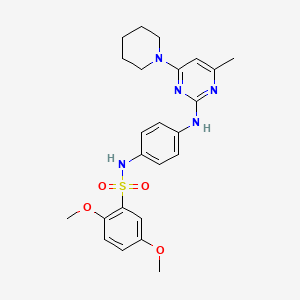 2,5-dimethoxy-N-(4-((4-methyl-6-(piperidin-1-yl)pyrimidin-2-yl)amino)phenyl)benzenesulfonamide