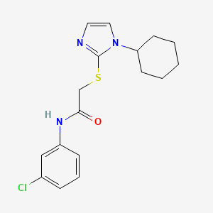 N-(3-chlorophenyl)-2-((1-cyclohexyl-1H-imidazol-2-yl)thio)acetamide