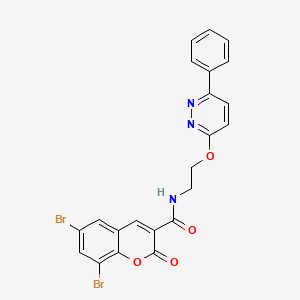 6,8-dibromo-2-oxo-N-(2-((6-phenylpyridazin-3-yl)oxy)ethyl)-2H-chromene-3-carboxamide