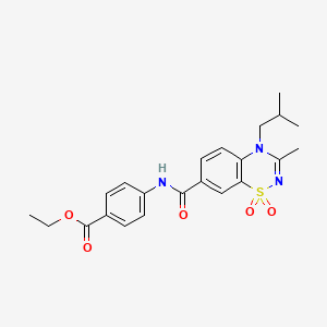 ethyl 4-{[(4-isobutyl-3-methyl-1,1-dioxido-4H-1,2,4-benzothiadiazin-7-yl)carbonyl]amino}benzoate