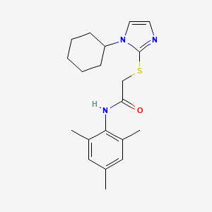 molecular formula C20H27N3OS B14968733 2-((1-cyclohexyl-1H-imidazol-2-yl)thio)-N-mesitylacetamide 