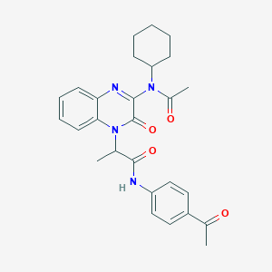 2-{3-[acetyl(cyclohexyl)amino]-2-oxoquinoxalin-1(2H)-yl}-N-(4-acetylphenyl)propanamide