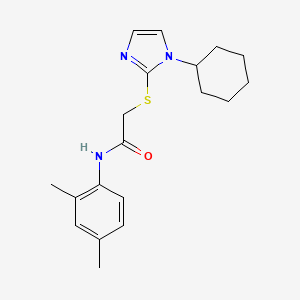 2-((1-cyclohexyl-1H-imidazol-2-yl)thio)-N-(2,4-dimethylphenyl)acetamide