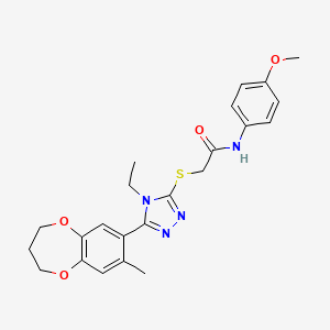 molecular formula C23H26N4O4S B14968768 2-{[4-ethyl-5-(8-methyl-3,4-dihydro-2H-1,5-benzodioxepin-7-yl)-4H-1,2,4-triazol-3-yl]sulfanyl}-N-(4-methoxyphenyl)acetamide 