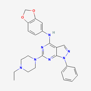 molecular formula C24H25N7O2 B14968777 N-(1,3-benzodioxol-5-yl)-6-(4-ethylpiperazin-1-yl)-1-phenyl-1H-pyrazolo[3,4-d]pyrimidin-4-amine 