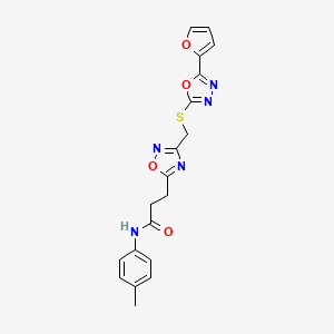 3-[3-({[5-(furan-2-yl)-1,3,4-oxadiazol-2-yl]sulfanyl}methyl)-1,2,4-oxadiazol-5-yl]-N-(4-methylphenyl)propanamide