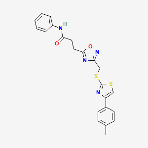 3-[3-({[4-(4-methylphenyl)-1,3-thiazol-2-yl]sulfanyl}methyl)-1,2,4-oxadiazol-5-yl]-N-phenylpropanamide