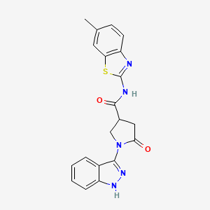 1-(1H-indazol-3-yl)-N-(6-methyl-1,3-benzothiazol-2-yl)-5-oxopyrrolidine-3-carboxamide