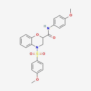 N-(4-methoxyphenyl)-4-[(4-methoxyphenyl)sulfonyl]-3,4-dihydro-2H-1,4-benzoxazine-2-carboxamide