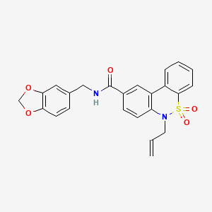 6-allyl-N-(1,3-benzodioxol-5-ylmethyl)-6H-dibenzo[c,e][1,2]thiazine-9-carboxamide 5,5-dioxide