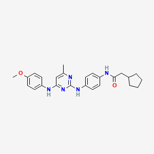 2-cyclopentyl-N-(4-((4-((4-methoxyphenyl)amino)-6-methylpyrimidin-2-yl)amino)phenyl)acetamide