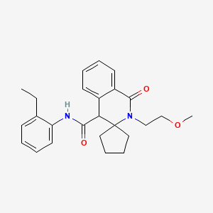 molecular formula C25H30N2O3 B14968918 N-(2-ethylphenyl)-2'-(2-methoxyethyl)-1'-oxo-1',4'-dihydro-2'H-spiro[cyclopentane-1,3'-isoquinoline]-4'-carboxamide 