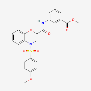 methyl 3-[({4-[(4-methoxyphenyl)sulfonyl]-3,4-dihydro-2H-1,4-benzoxazin-2-yl}carbonyl)amino]-2-methylbenzoate