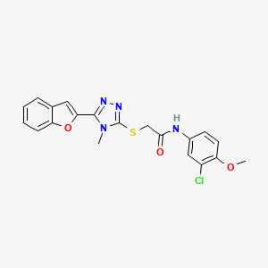 2-{[5-(1-benzofuran-2-yl)-4-methyl-4H-1,2,4-triazol-3-yl]sulfanyl}-N-(3-chloro-4-methoxyphenyl)acetamide