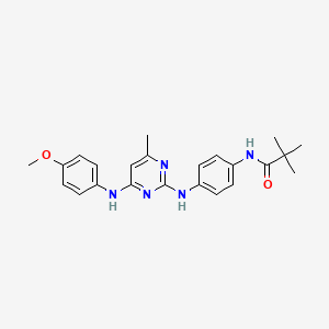 molecular formula C23H27N5O2 B14968966 N-[4-({4-[(4-methoxyphenyl)amino]-6-methylpyrimidin-2-yl}amino)phenyl]-2,2-dimethylpropanamide 