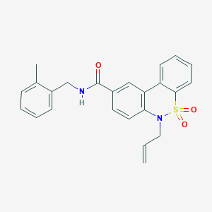 molecular formula C24H22N2O3S B14968972 6-allyl-N-(2-methylbenzyl)-6H-dibenzo[c,e][1,2]thiazine-9-carboxamide 5,5-dioxide 