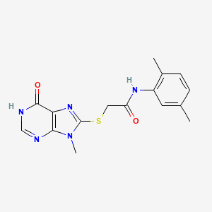 N-(2,5-dimethylphenyl)-2-[(9-methyl-6-oxo-6,9-dihydro-1H-purin-8-yl)sulfanyl]acetamide