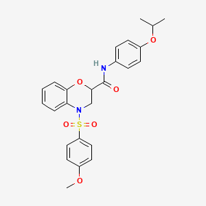 4-[(4-methoxyphenyl)sulfonyl]-N-[4-(propan-2-yloxy)phenyl]-3,4-dihydro-2H-1,4-benzoxazine-2-carboxamide