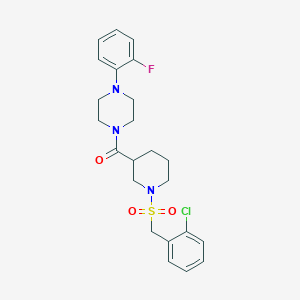 molecular formula C23H27ClFN3O3S B14969009 {1-[(2-Chlorobenzyl)sulfonyl]piperidin-3-yl}[4-(2-fluorophenyl)piperazin-1-yl]methanone 