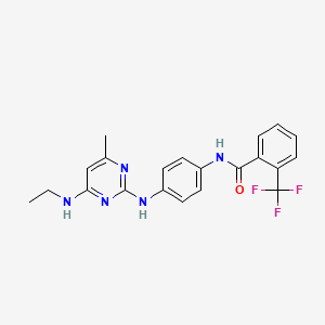 molecular formula C21H20F3N5O B14969040 N-(4-{[4-(ethylamino)-6-methylpyrimidin-2-yl]amino}phenyl)-2-(trifluoromethyl)benzamide 