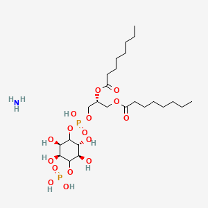 molecular formula C25H51NO16P2 B1496905 D-myo-Inositol, 1-[(2R)-2,3-bis[(1-oxooctyl)oxy]propyl hydrogen phosphate] 4-(dihydrogen phosphate), ammonium salt (1:2) 