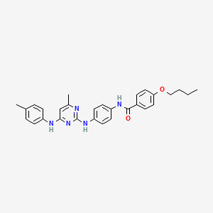 4-butoxy-N-(4-((4-methyl-6-(p-tolylamino)pyrimidin-2-yl)amino)phenyl)benzamide