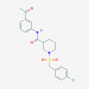 molecular formula C21H23ClN2O4S B14969093 N-(3-acetylphenyl)-1-[(4-chlorobenzyl)sulfonyl]piperidine-3-carboxamide 