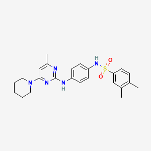 3,4-dimethyl-N-(4-((4-methyl-6-(piperidin-1-yl)pyrimidin-2-yl)amino)phenyl)benzenesulfonamide