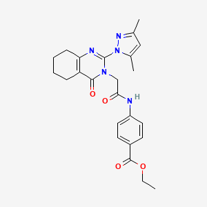 ethyl 4-({[2-(3,5-dimethyl-1H-pyrazol-1-yl)-4-oxo-5,6,7,8-tetrahydroquinazolin-3(4H)-yl]acetyl}amino)benzoate