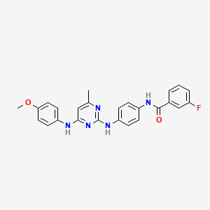 3-fluoro-N-[4-({4-[(4-methoxyphenyl)amino]-6-methylpyrimidin-2-yl}amino)phenyl]benzamide