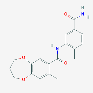 N-(5-carbamoyl-2-methylphenyl)-8-methyl-3,4-dihydro-2H-1,5-benzodioxepine-7-carboxamide