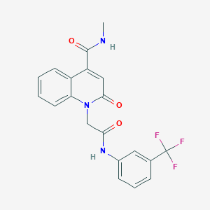 molecular formula C20H16F3N3O3 B14969163 N-methyl-2-oxo-1-(2-oxo-2-{[3-(trifluoromethyl)phenyl]amino}ethyl)-1,2-dihydroquinoline-4-carboxamide 