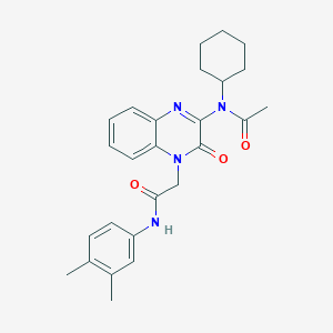 2-[3-(N-Cyclohexylacetamido)-2-oxo-1,2-dihydroquinoxalin-1-YL]-N-(3,4-dimethylphenyl)acetamide