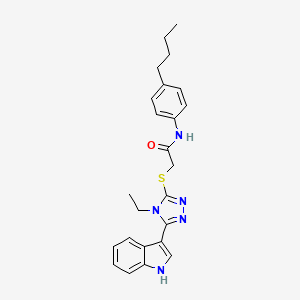 molecular formula C24H27N5OS B14969239 N-(4-Butylphenyl)-2-{[4-ethyl-5-(1H-indol-3-YL)-4H-1,2,4-triazol-3-YL]sulfanyl}acetamide 