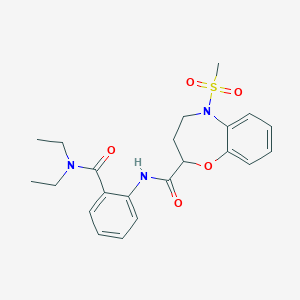 N-[2-(diethylcarbamoyl)phenyl]-5-(methylsulfonyl)-2,3,4,5-tetrahydro-1,5-benzoxazepine-2-carboxamide