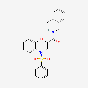 N-(2-methylbenzyl)-4-(phenylsulfonyl)-3,4-dihydro-2H-1,4-benzoxazine-2-carboxamide