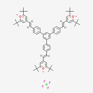 molecular formula C69H81BF4O3+2 B1496953 4-[(E)-2-[4-[3,5-Bis[4-[(E)-2-(2,6-ditert-butylpyrylium-4-yl)ethenyl]phenyl]phenyl]phenyl]ethenyl]-2,6-ditert-butylpyrylium;tetrafluoroborate 