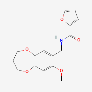 N-[(8-methoxy-3,4-dihydro-2H-1,5-benzodioxepin-7-yl)methyl]furan-2-carboxamide