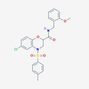 6-chloro-N-(2-methoxybenzyl)-4-[(4-methylphenyl)sulfonyl]-3,4-dihydro-2H-1,4-benzoxazine-2-carboxamide