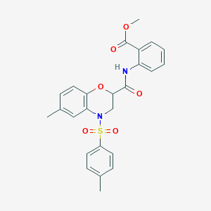 methyl 2-[({6-methyl-4-[(4-methylphenyl)sulfonyl]-3,4-dihydro-2H-1,4-benzoxazin-2-yl}carbonyl)amino]benzoate