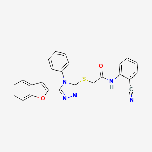 2-{[5-(1-benzofuran-2-yl)-4-phenyl-4H-1,2,4-triazol-3-yl]sulfanyl}-N-(2-cyanophenyl)acetamide