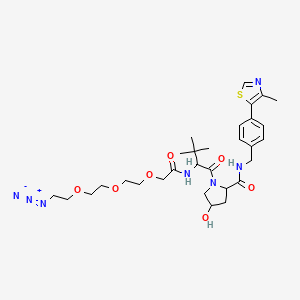 molecular formula C30H43N7O7S B1496962 1-[2-[[2-[2-[2-(2-azidoethoxy)ethoxy]ethoxy]acetyl]amino]-3,3-dimethylbutanoyl]-4-hydroxy-N-[[4-(4-methyl-1,3-thiazol-5-yl)phenyl]methyl]pyrrolidine-2-carboxamide 
