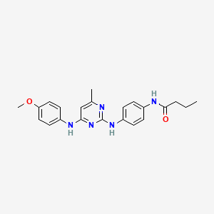 N-[4-({4-[(4-methoxyphenyl)amino]-6-methylpyrimidin-2-yl}amino)phenyl]butanamide