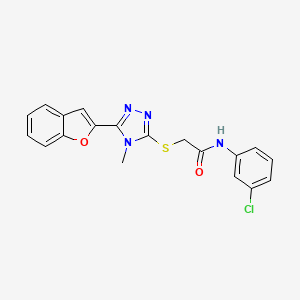 2-{[5-(1-benzofuran-2-yl)-4-methyl-4H-1,2,4-triazol-3-yl]sulfanyl}-N-(3-chlorophenyl)acetamide