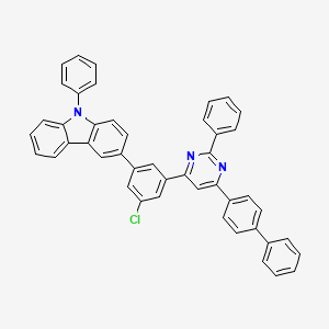 molecular formula C46H30ClN3 B1496976 3-(3-(6-(biphenyl-4-yl)-2-phenylpyrimidin-4-yl)-5-chlorophenyl)-9-phenyl-9H-carbazole 