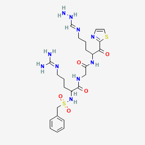molecular formula C24H36N10O5S2 B1496988 Glycinamide, N2-[(phenylmethyl)sulfonyl]-D-arginyl-N-[(1S)-4-[(aminoiminomethyl)amino]-1-(2-thiazolylcarbonyl)butyl]- 