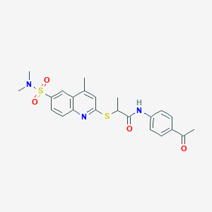 N-(4-acetylphenyl)-2-{[6-(dimethylsulfamoyl)-4-methylquinolin-2-yl]sulfanyl}propanamide